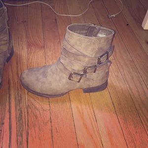 Taupe Moto bootie.